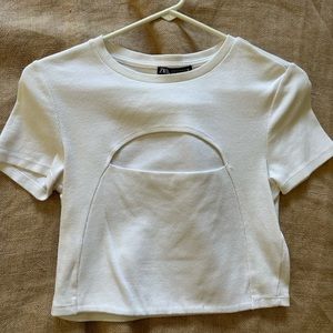 Zara White Cropped Top